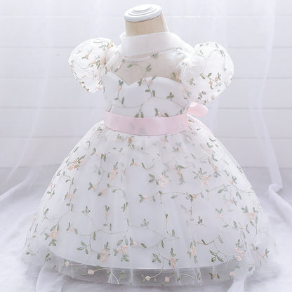 Baby Girl Floral Puffy Birthday Cake Dress Flower Girl Dresses