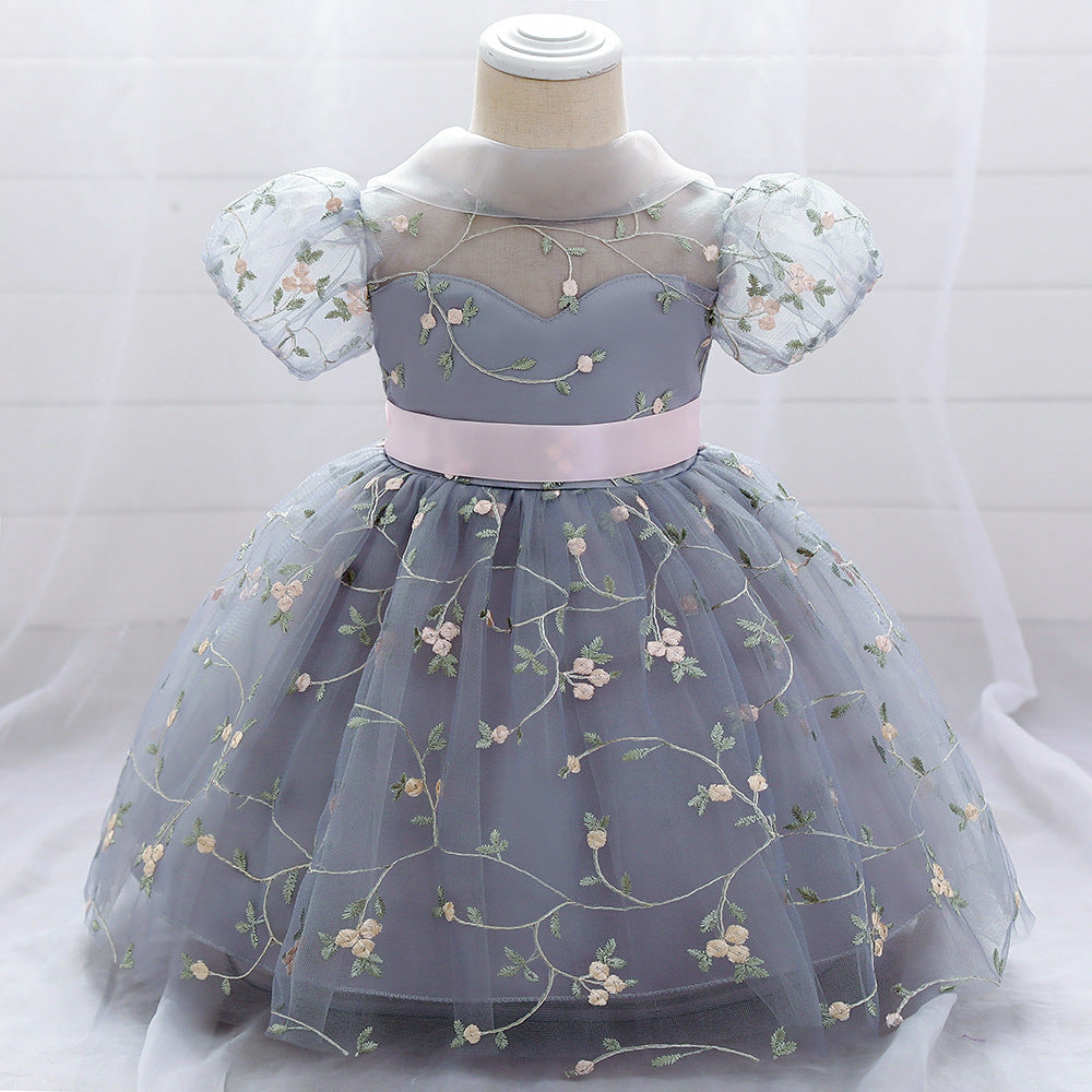 Baby Girl Floral Puffy Birthday Cake Dress Flower Girl Dresses