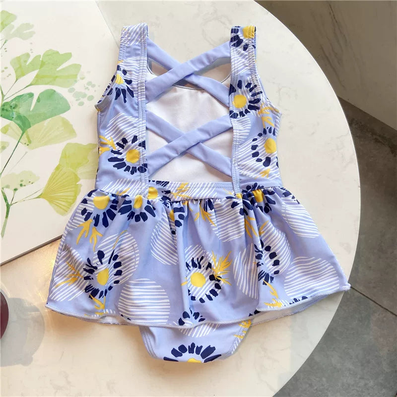 Girls Cute Princess Onesie Swimsuit