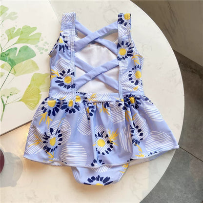 Girls Cute Princess Onesie Swimsuit