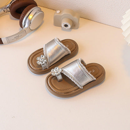 Girls New Summer Rhinestone Princess Sandals