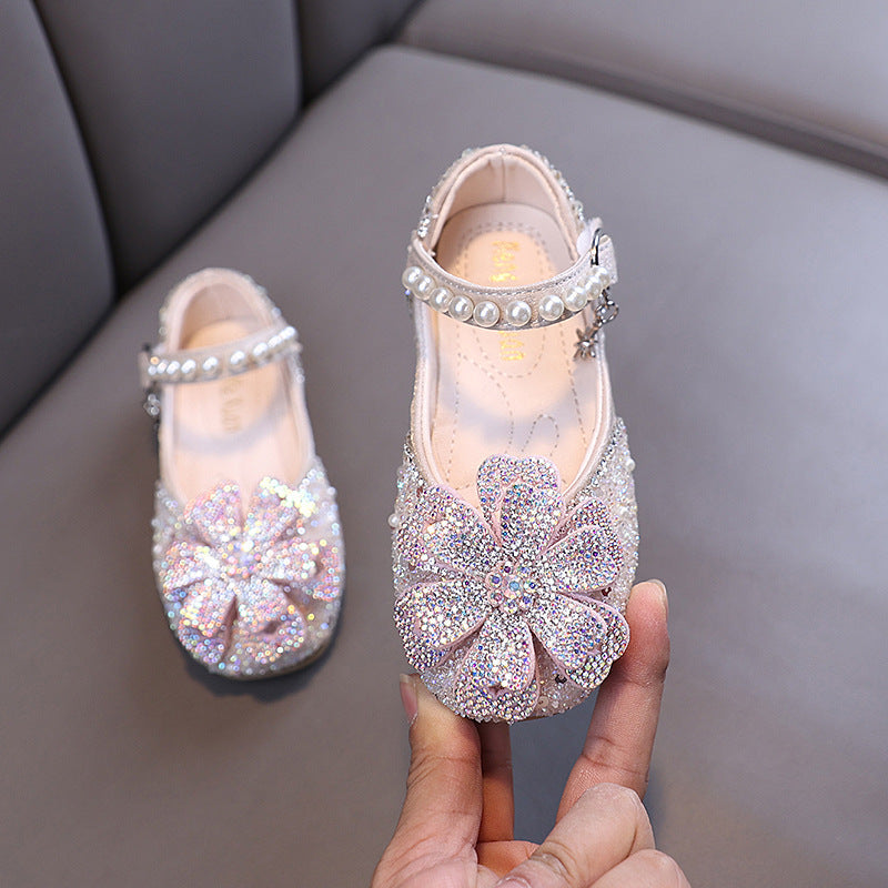 New Baby Girl Princess Diamond Leather Shoes