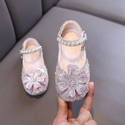 New Baby Girl Princess Diamond Leather Shoes