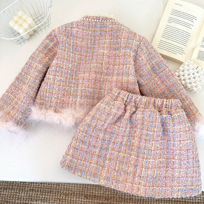 Girls Winter Comfortable Outfit Girls Birthday Outfit Two-piece Set