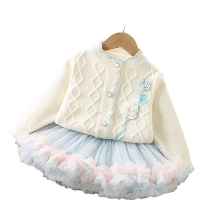 Girls Elegant School Outfit Girls Cute Birthday Outfit Two-piece Set