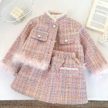 Girls Winter Comfortable Outfit Girls Birthday Outfit Two-piece Set