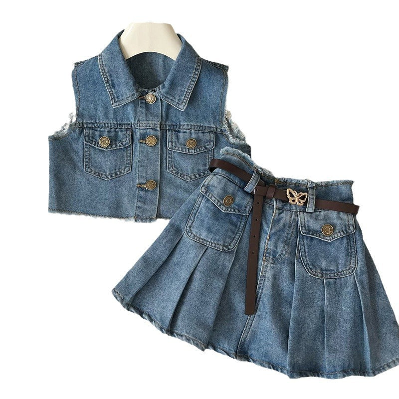 Girls Back to School Outfit Girls Summer Beach Outfit Two-piece Suit