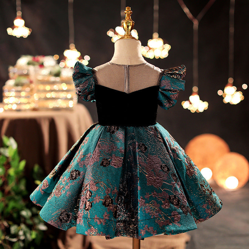 Baby Girl and Toddler Princess Party Dress Sleeveless Retro Girl Dress Birthday Dress
