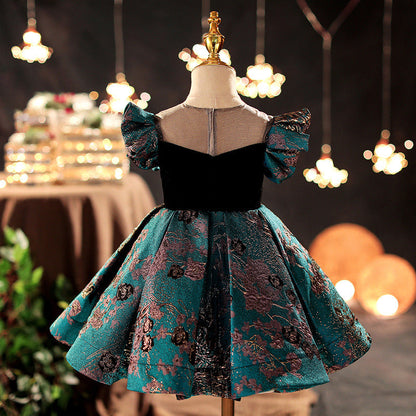 Baby Girl and Toddler Princess Party Dress Sleeveless Retro Girl Dress Birthday Dress