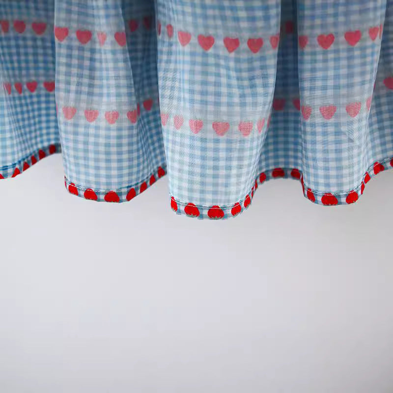 Girls Summer Plaid Dress Girls Vacation Dress
