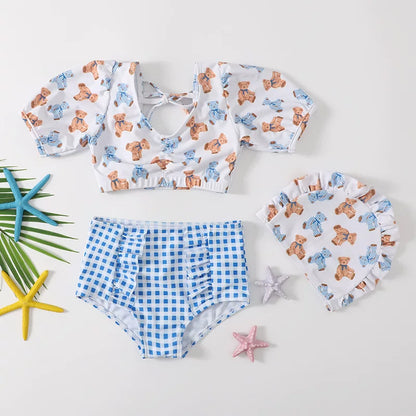 Children's Summer Cute Bear Two-piece Swimsuit