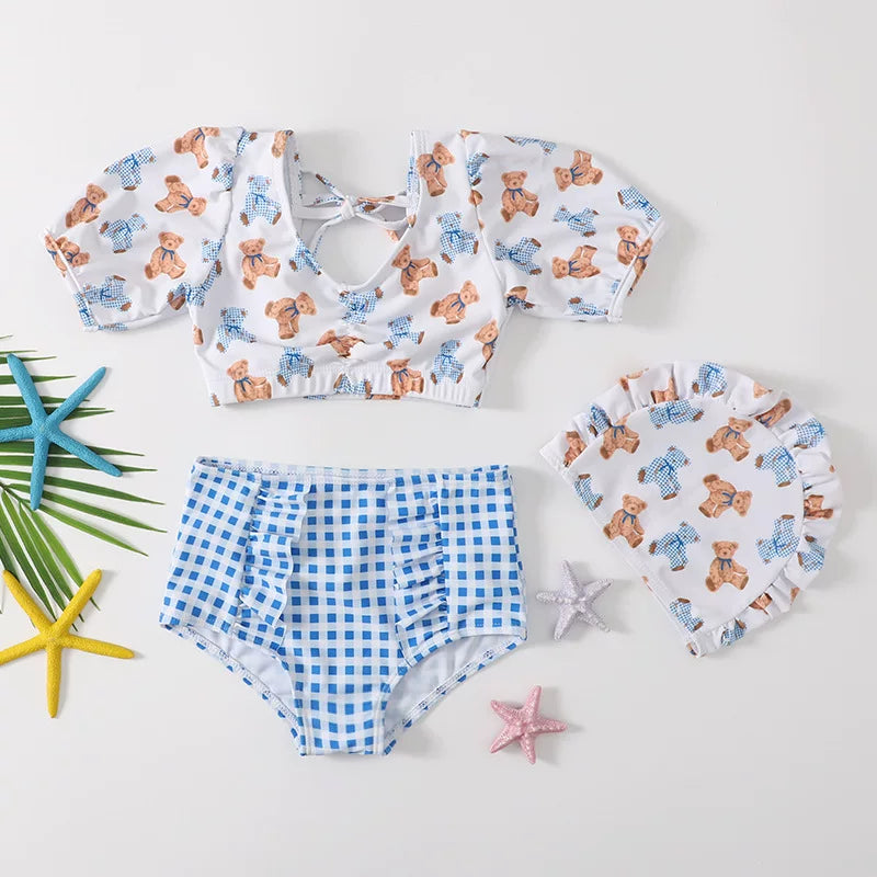 Children's Summer Cute Bear Two-piece Swimsuit
