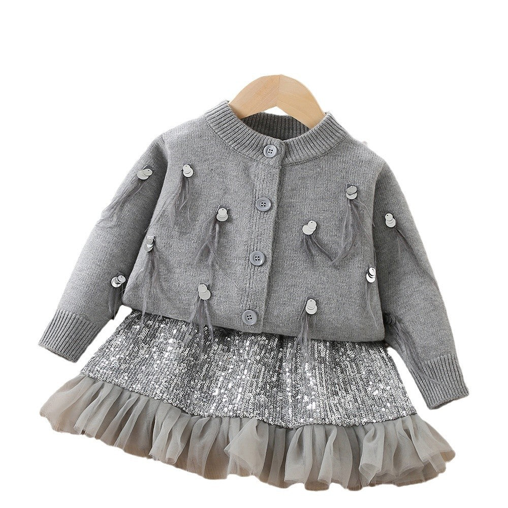 Girls Fall School Outfit Girls Elegant Comfortable Outfit Two-piece Set