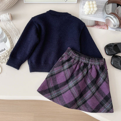 Girls Fall School Plaid Outfit Girls School Daily Outfit