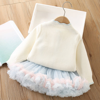 Girls Elegant School Outfit Girls Cute Birthday Outfit Two-piece Set