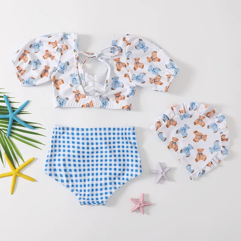 Children's Summer Cute Bear Two-piece Swimsuit