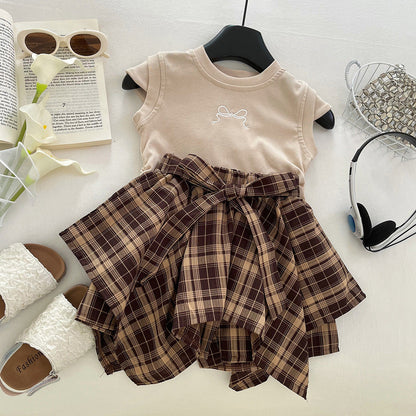 Girls Back to School Outfit Girls Summer Vacation Outfit Two-piece Set