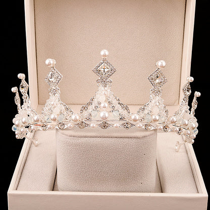 Elegant Girls Pearl Crystal Crown