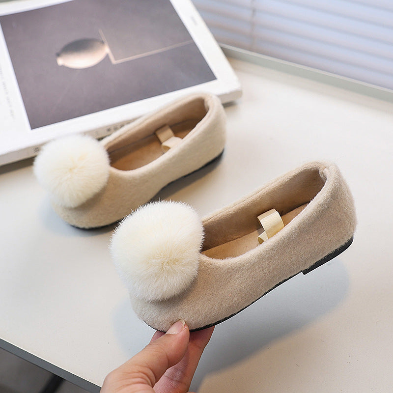 Girls' Winter Lamb Wool Cotton Shoes
