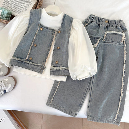 Girls Autumn Casual Outfit Girls Fall School Outfit Two-piece Set