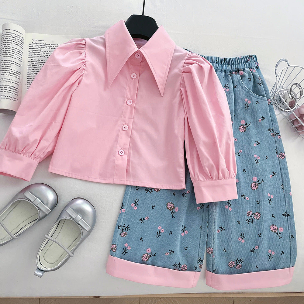 Girls Autumn Elegant Outfit Girls Fall School Outfit Three-Piece Set