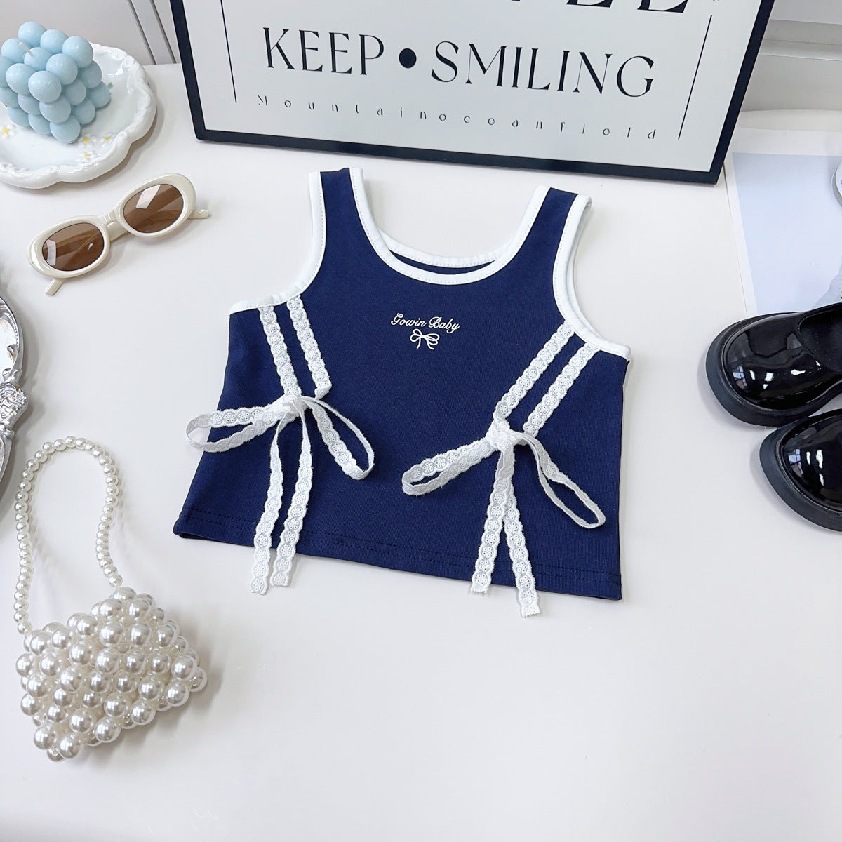 Girls Summer Vacation Outfit Girls A-Line School Outfit Two-piece Suit