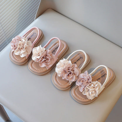 Girls New Summer Floral Princess Sandals