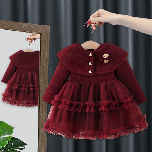 Girl's New Year Elegant Dress Girls Comfortable Dress Two-piece Set