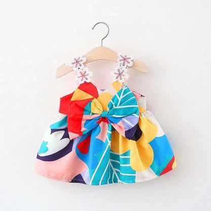 Girls Elegant Floral Dress Girls Summer Holiday Dress