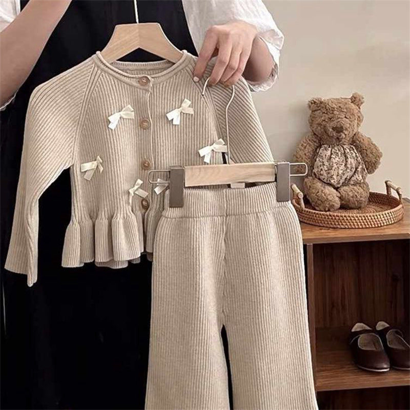 Girls Autumn Princess Outfit Girls Elegant Birthday Outfit Two-Piece Set