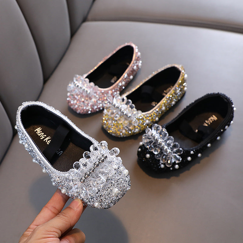 Cute Girls  Beauty Pageant Sequins Princess Shoes