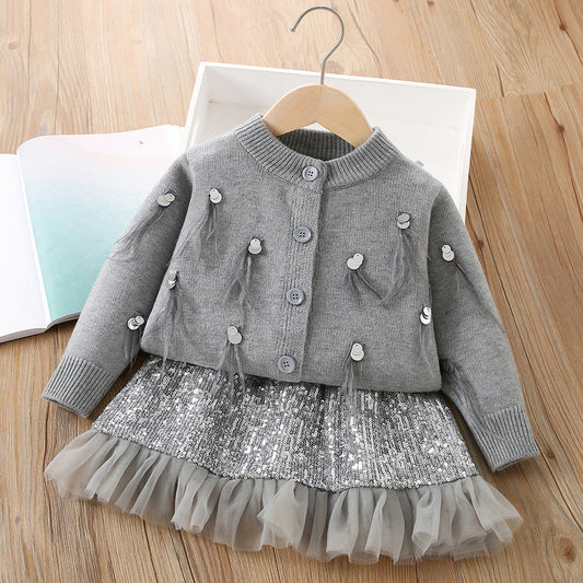 Girls Fall School Outfit Girls Elegant Comfortable Outfit Two-piece Set