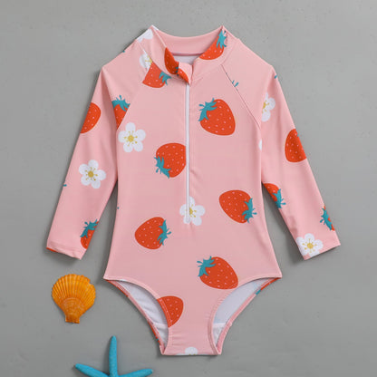 Girls' Leopard Print Princess Vacation Onesie Swimsuit