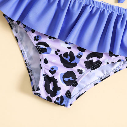 Children's Leopard Print Swimsuit Baby Butterfly Swimsuit Two-piece Set