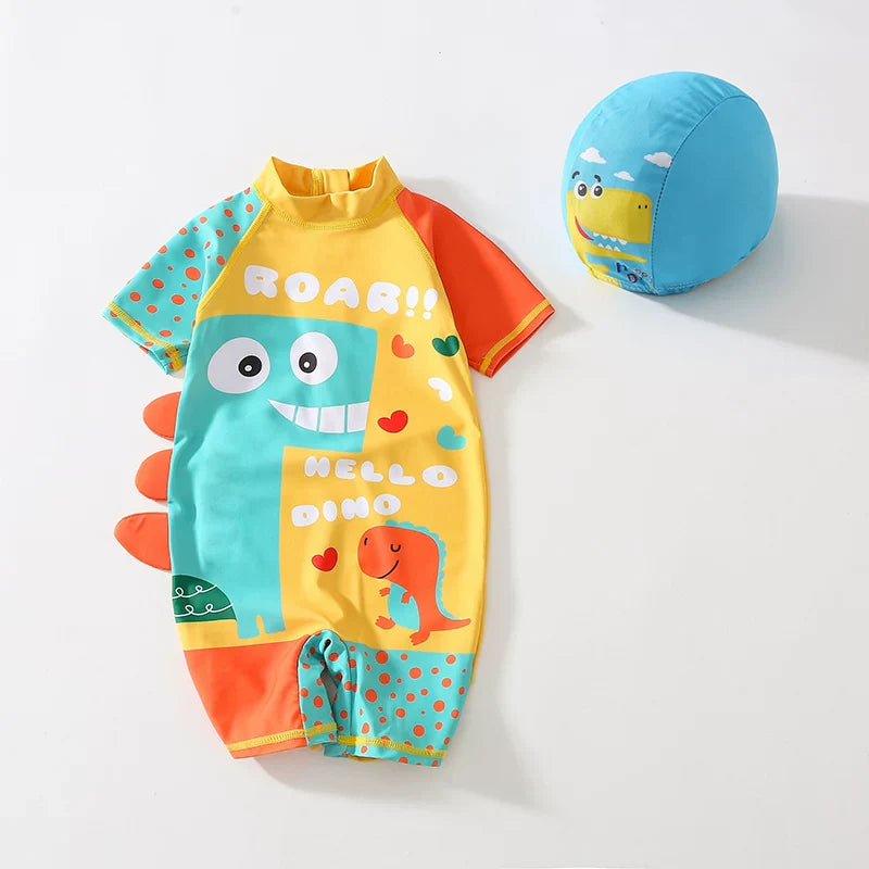 Children's Cute Cartoon Dinosaur Onesie Swimsuit