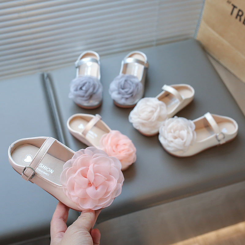 Girls' Floral Flat Princess Slippers