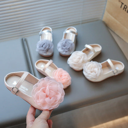Girls' Floral Flat Princess Slippers