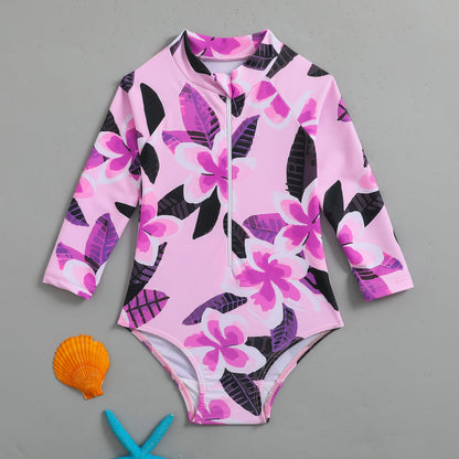 Girls' Leopard Print Princess Vacation Onesie Swimsuit
