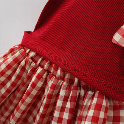 Girls Summer Vacation Outfit Girls Plaid School Outfit Two-piece Set