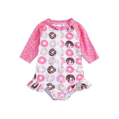 Cute Children's Swimsuit Girls One-piece Swimsuit Set