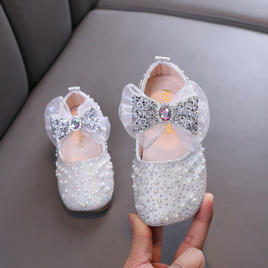 Cute Baby Girls Princess Rhinestone Leather Shoes