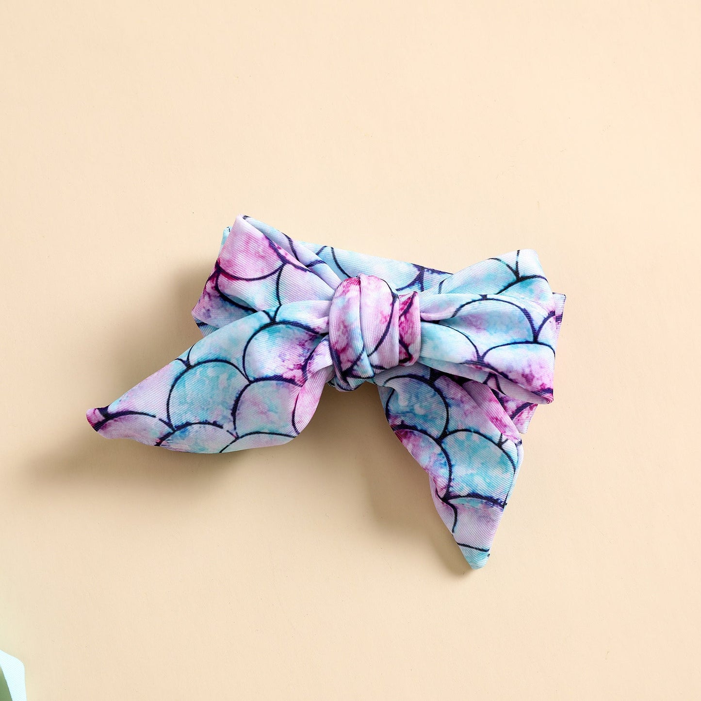Girls Mermaid Swimsuit Tassels Girls Top Shorts Bow Tie Three-piece Set