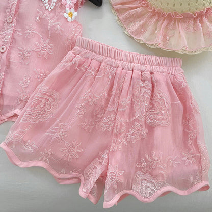 Girls Summer Vacation Outfit Girls Beach Outfit Two-piece Set