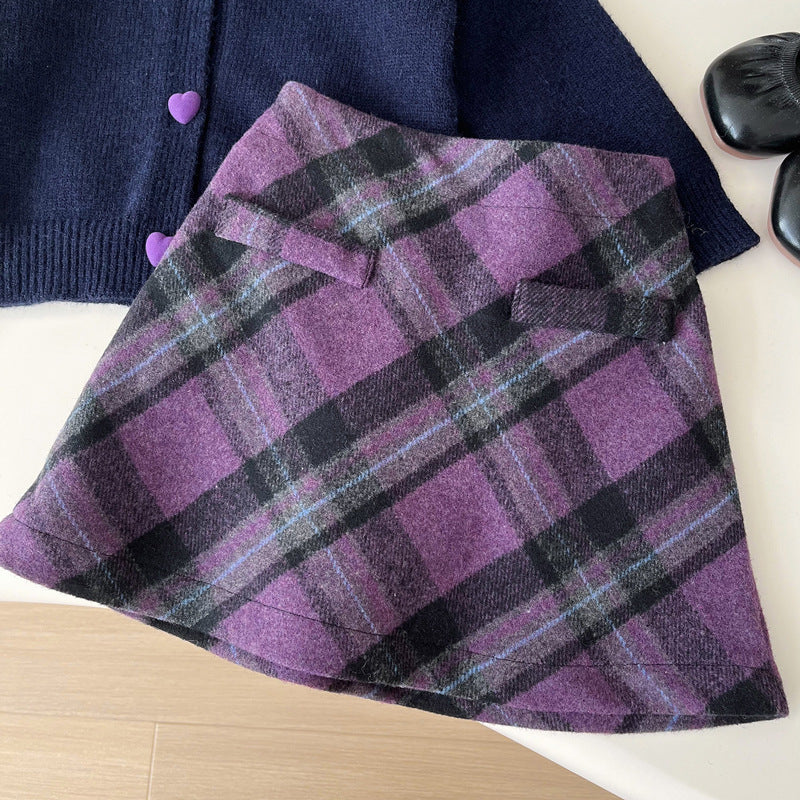 Girls Fall School Plaid Outfit Girls School Daily Outfit