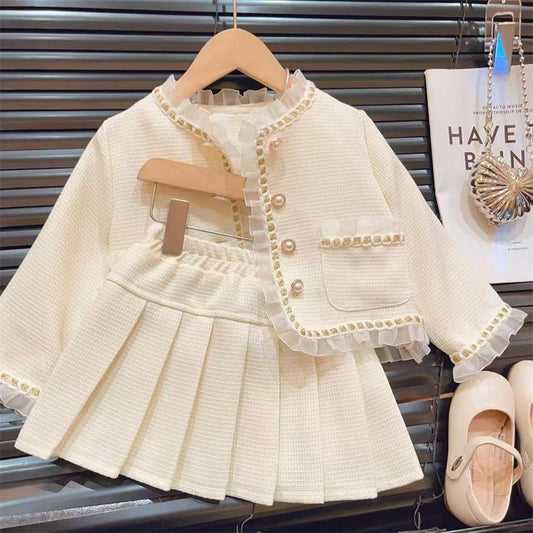 Girls Elegant Birthday Outfit Girls Princess Outfit Two-Piece Set