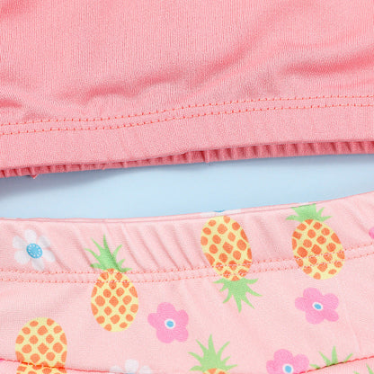 Children's Swimsuit Summer Girls Suspenders Floral Swimsuit