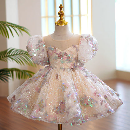 Girl Formal Dresses Baby Girl Gorgeous Colorful Sequins Dress Princess Party Dresses Easter Dress For Toddler