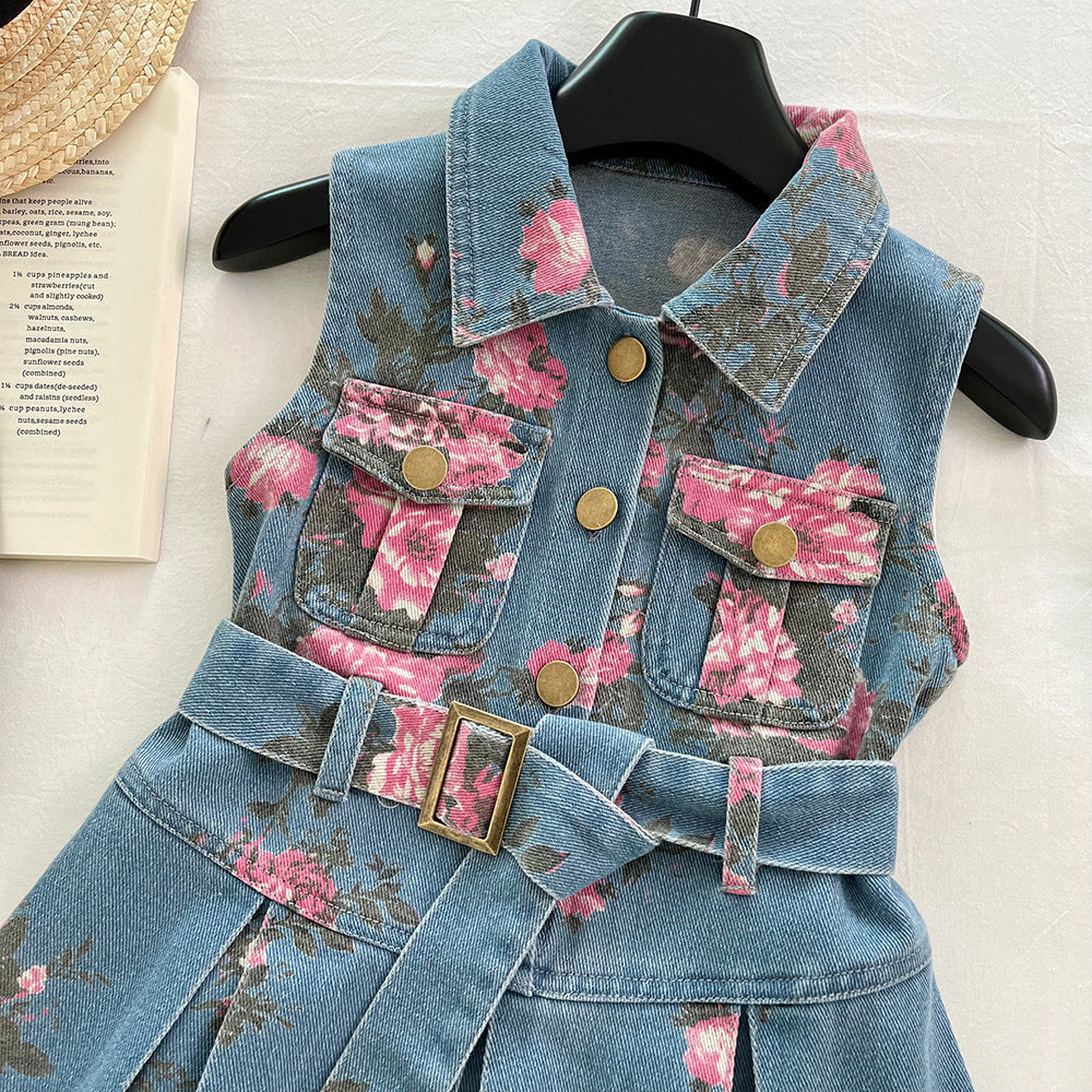 Girls Summer Floral Dress Girls Vacation Dress