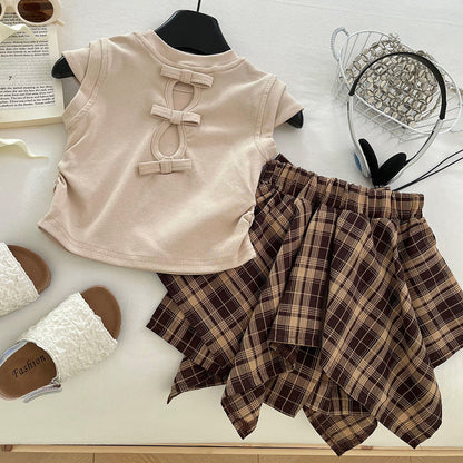 Girls Back to School Outfit Girls Summer Vacation Outfit Two-piece Set