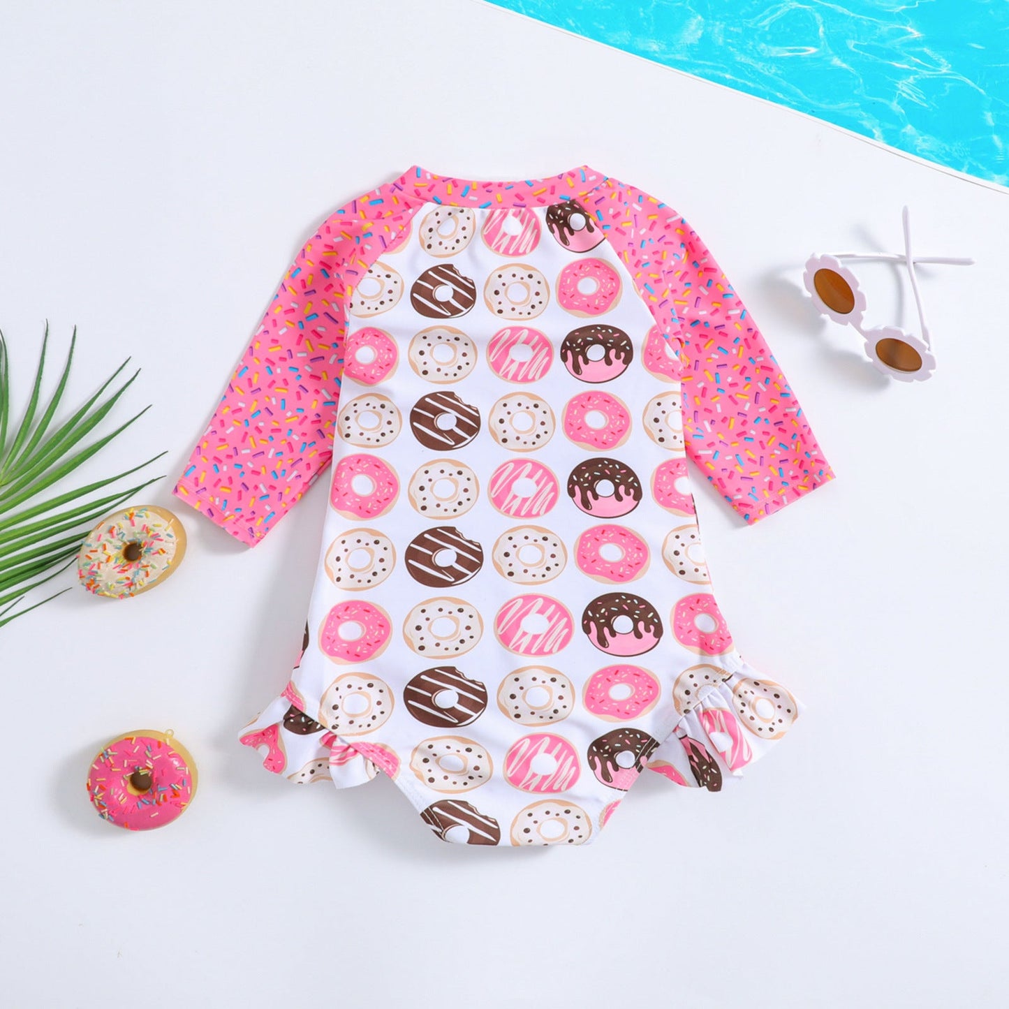 Cute Children's Swimsuit Girls One-piece Swimsuit Set